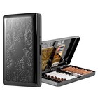 Stylish Metal Cigarette Case For Men   Women  Holds 20pcs 120 s Capri  Black Pat