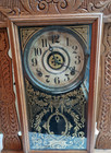 Antique Ingraham Victorian Gingerbread Clock Reverse Painted Tablet  Key Includ