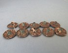 10 Picture Button Flower Floral Moon Star Design Metal 1 Piece Embossed Vintage