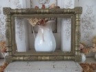 Gorgeous Old Gilt Hanging Wood Picture Frame Ornate Gesso Details Gold