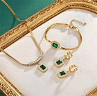 Necklace Bracelet Earring Set 18k Gold Plated Holiday Gift Set