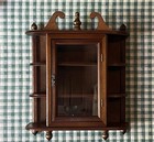 Vintage Wood Curio Cabinet Glass Door Display Case Wall Or Tabletop