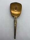 Vintage Ornate Gold Tone Metal Hair Brush Floral Filigree Victorian Style 10 