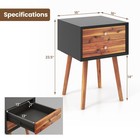 Wood Night Stand Bedside Cabinet End Table Bedroom Furniture W  2 Storage Drawer