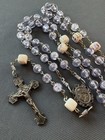 Vintage Chapel Sterling Silver Rosary Purple Glass Beads Catholic