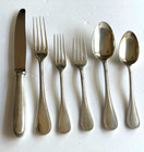 Christofle France  Perles 6pc Dinner Set Silverplate Flatware Set 1935-1983