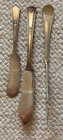 Lot Of 3 Vintage Antique Butter Knives early 1900s art Nouveau Floral Design 