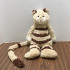 Bunglie Jellycat Stuffed Animal Cat Plush Striped Brown Beige Long Tail
