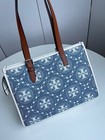 Tory Burch New Small Denim Jacquard Tote Bag