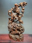 Chinese Boxwood Beautiful Wood Carving God Of Longevity Figure Statue Sculpture
