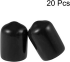 Uxcell 20pcs Rubber End Caps 3 8  9 5mm  Id Vinyl Round Tube Bolt Cap Black 