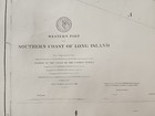 Early Nautical Chart Etching Of Southern Coast Long Island 1851 Fairfax    