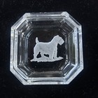 Sealyham Cesky Terrier Dog Czech Crystal Intaglio Square Open Salt 