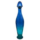 Blue Flash Glass Decanter Bottle 18 5  Glass Cork Stopper