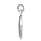 Sterling Silver Platinum-plated Blue Epoxy Angel Charm 20 X15mm 1 58gm