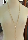 18k Yellow Gold 27 5  Big Rosary 6mm Miraculous Medal Saint Benedict Jesus Cross