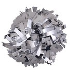 Metallic Cheerleader Cheerleading Pom Poms 6 Inch 1 Pair    Silver