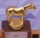 Vintage Wooden 1959 Paradise Lions Club Horse Show Trophy With Engraving Plaque