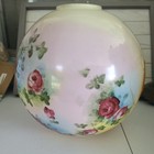 Antique Original Oil Lamp 12    Ball Shade Fl Flowers Roses Gone With The Wind