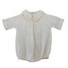 Vintage Fairy Queen Infant Layette Set 4 Piece Ivory Satin Romper Bonnet Booties
