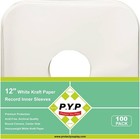100ct 12-inch Vinyl-record Inner Sleeves - Made From Heavyweight White Kraft    