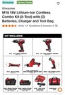 Milwaukee M18 18v 5-tool Combo Kit Li-ion 2 Batt Red black Model M18