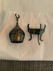 Vintage Brass Censer Incense Burner Onion Dome W  Crescent Moon   Pierced Stars