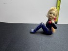 Htf 2 Vintage Teen Pixie Girl On Phone Ponytail Ceramic Telephone Japan