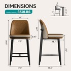 Set Of 2 4 6 Bar Stools 26in Counter Height  Back Upholstered Cushions Kitchen