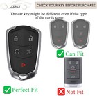 Key Fob Cover With Anti-lost Keychain Compatible With Escalade  black 5buttons