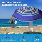 7ft Beach Umbrella With Sand Anchor   Tilt  Upf 50  Protection Beach Umbrellas