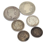 Nineteenth Century Early Canadian Sterling Silver Coin Lot 5c  10c  25c - 1800 s