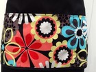 Spring Flowers Cute 3 Pocket Waitress Waist Apron Restaurants Black Janet Aprons