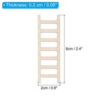 6pcs 2 4  Miniature Wooden Ladder Dollhouse Straight Ladders  Natural Color