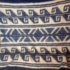 Vintage Hand Woven Thick Wool Blue Cream Aztec Horse Blanket 78   x60    Rustic Farm