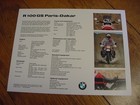 Vintage Bmw R100gs Paris-dakar Motorcycle Original Color Brochure 