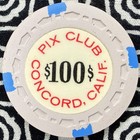 Pix Club  100 Concord  California Casino Chip C125