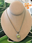 Antiqued Premier Design Citrine Cz  5x 5 Faceted Enhancer Pendant      18    Chain