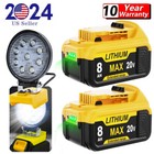 Cordless Led Work Light For Dewalt 20v Max 8 0ah Lithium Battery Dcb206-2 Dcb204