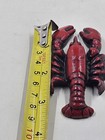 Cast Iron Red Black Painted Lobster Figurine Paperweight Nautical Decor 5 