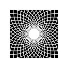 Really Great Stencils  Warped Grid 1 Stencil  6x6   Illusion  Curved Lines