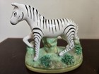 Pair Of Rare Antique Staffordshire Zebra s Ca 1860 Porcelain Figurines England