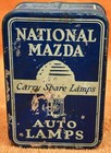 Original Vintage 1920   s 1930   s National Mazda Auto Bulb Kit Tin Spare Light Bulb