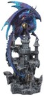 Ebros Hyperion Gemstone Midnight Dragon Protecting Stone Castle Figurine 11 75 h