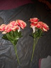 New   12  Peach Silk Sweet Rose Bush Artificial Flowers Wedding Decorations