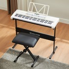 New White 61 Key Lighted Up Piano Keyboard With Bench stand headphone microphone