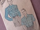 1940s Advance Sewing Pattern 3968   Men   s Shirt W Pockets Medium Rockabilly