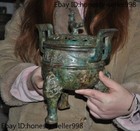 11 6 chinese Ancient Dynasty Bronze Ware Beast Bird Statue Incense Burner Censer