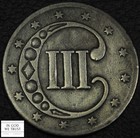 1852 Three Cent Silver Piece 3cs - Cleaned