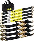Heavy Duty Car Trailer Tie Down Straps 4 Pack Kit - 2  X 8  Ratchet Straps  